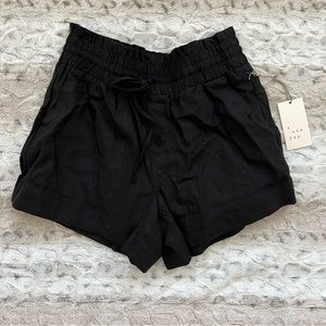 NWT black paper bag waist shorts